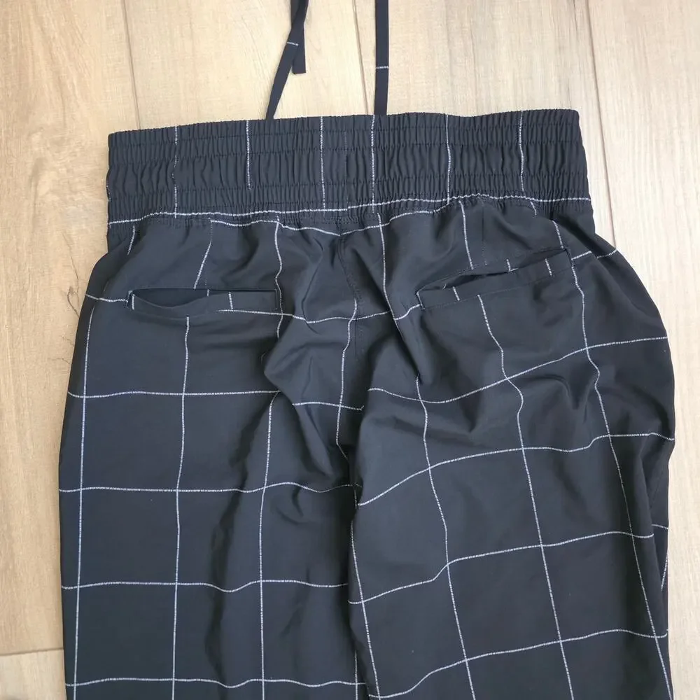 Albion Jetsetter Joggers Windowpane Black White Pants Women Sz M Tall - Picture 16 of 16